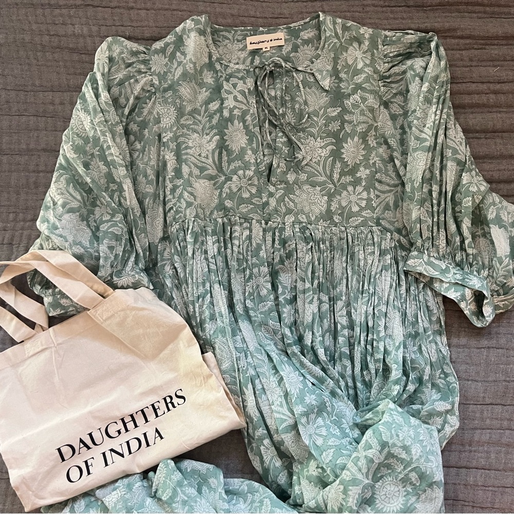 Daughters of India Kyra Midi Dress in Jade sz XL